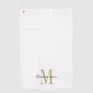 Gold Monogram Initial and Name Personalized Golf Towel