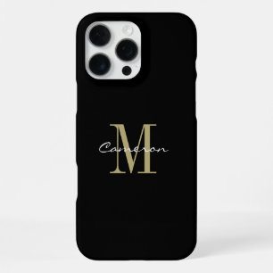 Gold Monogram Initial and Name Personalized  iPhone 16 Pro Max Case