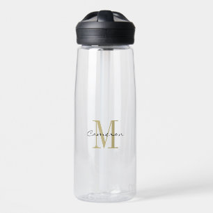 Gold Monogram Initial and Name Personalized Stainl Water Bottle