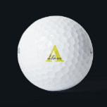 Gold Monogram Initial Custom Name Gift Fathers Day Golf Balls<br><div class="desc">Designed with custom text templates for monogrammed initial & custom name,  this makes a wonderful gift for father's day,  birthday,  wedding party favours etc!</div>