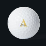Gold Monogram Initial Custom Name Gift Favours Coo Golf Balls<br><div class="desc">Designed with custom text templates for monogrammed initial & custom name,  this makes a wonderful gift for father's day,  birthday,  wedding party favours etc!</div>