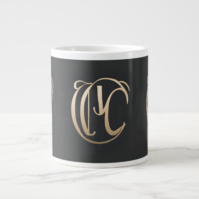 Gold Monogram Initial Mug - Personalized Gift (Front)