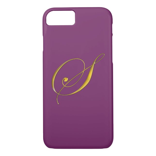 Gold Monogram Initial S iPhone 7 Case (Back)