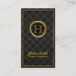 Gold Monogram Investigator Business Card