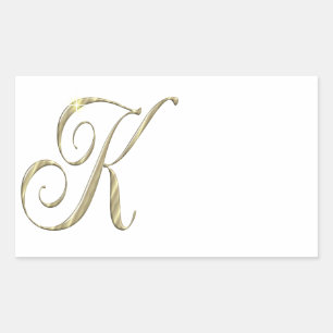 Gold monogram K initials Sticker
