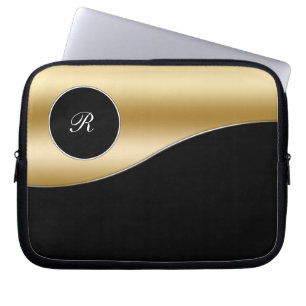 Gold Monogram Laptop Case