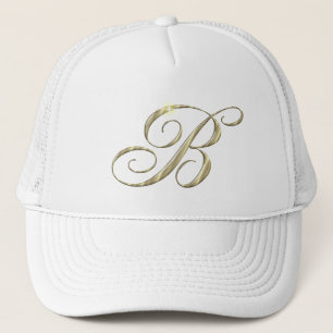 Gold Monogram Letter B Trucker Hat