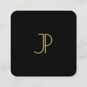 Gold Monogram Luxury Modern Elegant Template Square Business Card