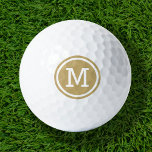 Gold Monogram Personalized Golf Balls<br><div class="desc">Tee off in style with our custom golf balls, personalized with a bold minimalist monogram initial in a modern circle frame. Choose from a wide selection of colours to create a design that’s uniquely yours. Perfect for gifting, these golf balls make a thoughtful and practical present for Christmas, Father’s Day,...</div>