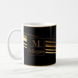 Gold Monogram Personalized Trendy Espresso Mug: Coffee Mug