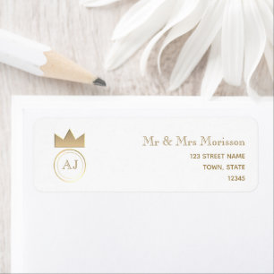 Gold Monogram Return Address
