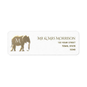 Gold Monogram Return Address
