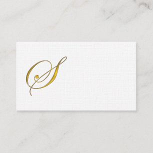 Gold Monogram S Business Card Template