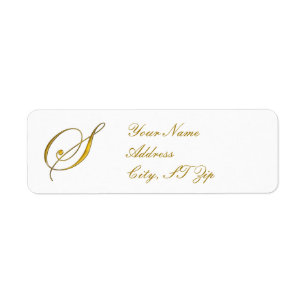 Gold Monogram S Customized Return Address Labels