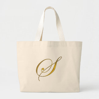 Gold Monogram S Large Tote Bag
