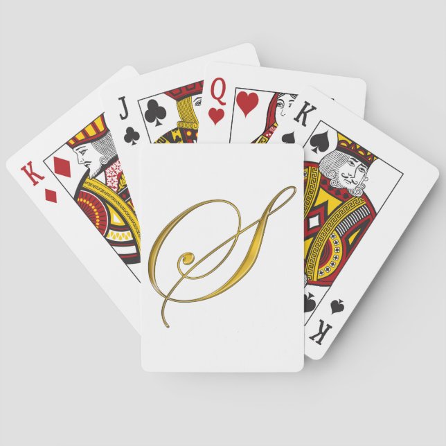 Gold Monogram S Playing Cards (Back)