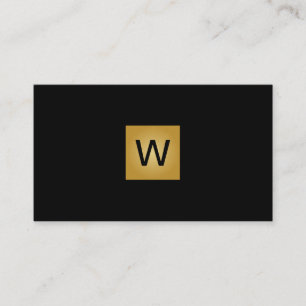 Gold Monogram Square Business Card