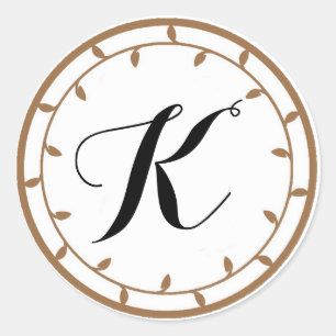 Gold Monogram Sticker Template