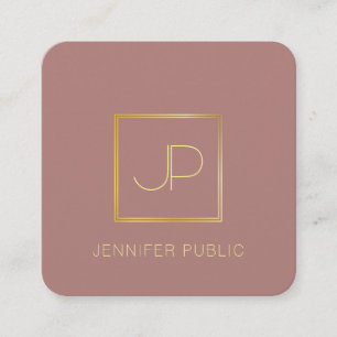 Gold Monogram Template Luxury Premium Silk Finish Square Business Card