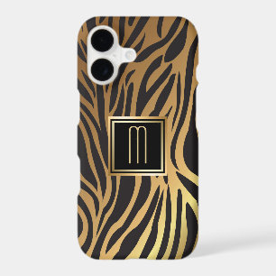 Gold Monogram Tiger Stripe Pattern