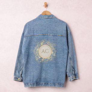 Gold Monogram Wedding Favour Denim Jacket