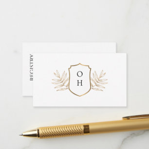 Gold Monogram Wedding Gift Registry Enclosure Card