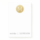 Gold Monogram with name and contact number