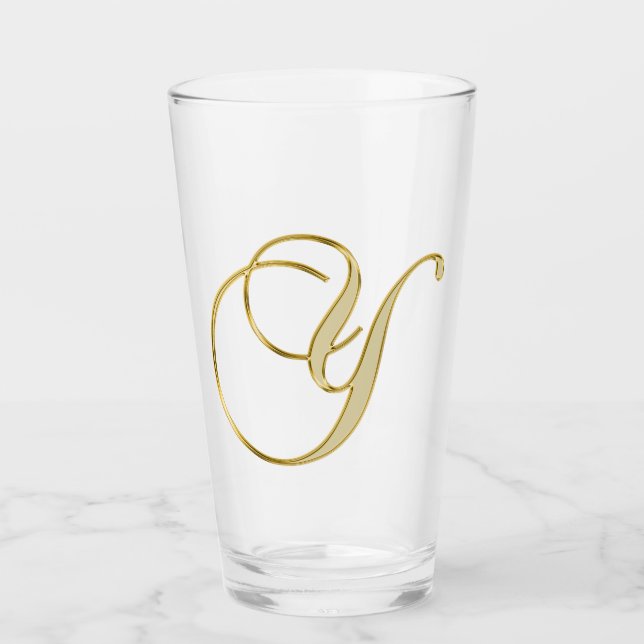 Gold Monogram Y Glass (Front)