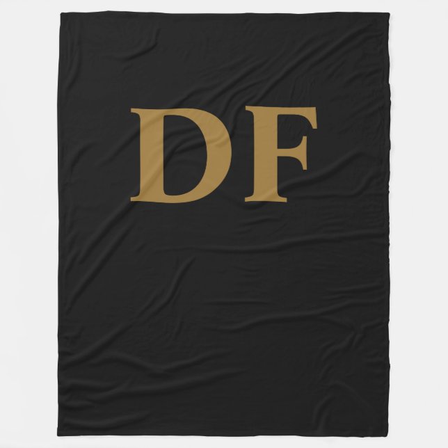 Gold Monogrammed Fleece Blanket (Front)