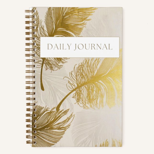 Gold Monstera Softcover Journal w/Lined Pages (Front)