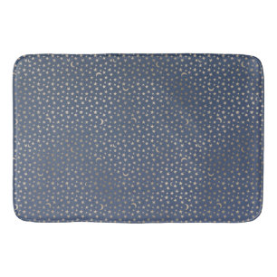 Gold Moon and Stars Night Sky Bath Mat