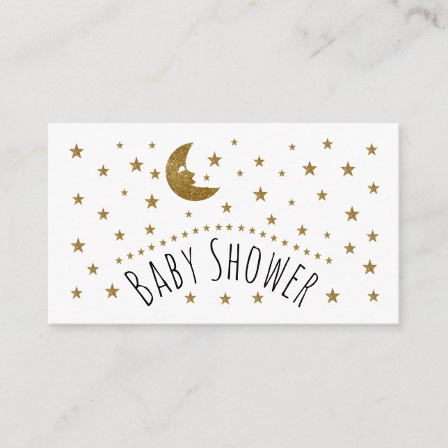 Gold Moon et Stars Baby shower Ticket Invitation (Devant)