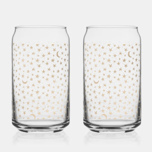 Gold Moon et Stars Night Sky