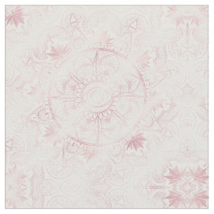 Gold Moon Sun Mandala Celestial Design Fabric