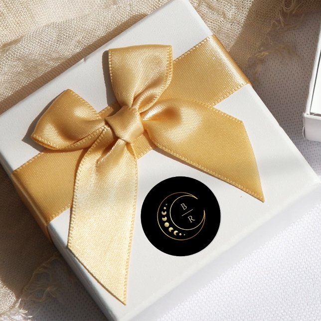 Gold Moon Wedding Classic Round Sticker (Creator Uploaded)