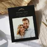Gold Moon Wedding Thank You Card<br><div class="desc">Express your gratitude with the captivating "Gold Moon Wedding Thank You Cards, " set against a deep and enchanting black background. The golden crescent moon and a customizable photo of the couple take centre stage, symbolizing gratitude and casting a celestial glow against the midnight canvas that mirrors the magic of...</div>