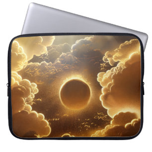 GOLD MOON WITH STORM CLOUDS LAPTOP SLEEVE