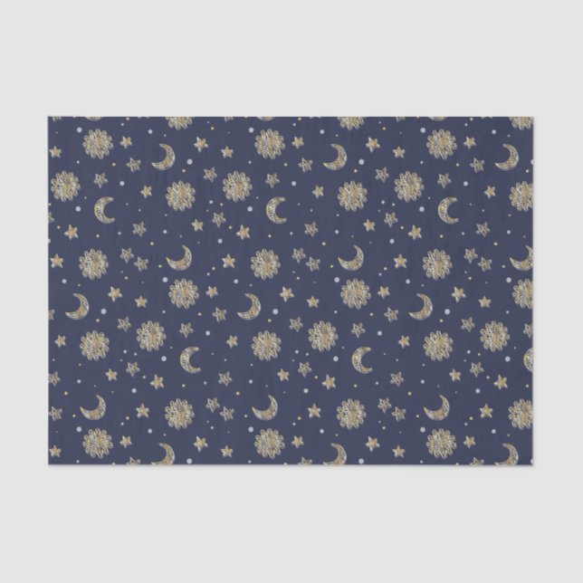 Gold Moons & Stars Tissue Paper (Front)
