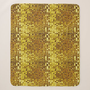 Gold Mosaic Elegant Glam Aesthetic Luxury Modern Sherpa Blanket