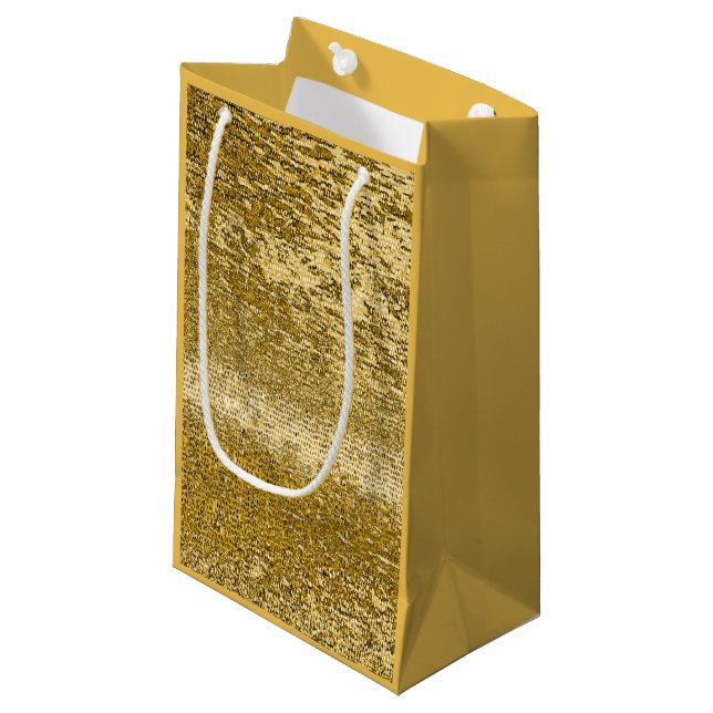 Gold mosaic pattern small gift bag (Front Angled)