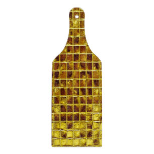 Gold Mosaic Tiles Elegant Modern Luxury Glass Cutting Board