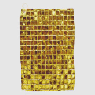 Gold Mosaic Tiles Elegant Modern Luxury Golf Towel
