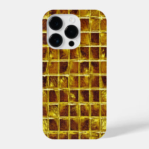 Gold Mosaic Tiles Elegant Modern Luxury iPhone 14 Pro Case