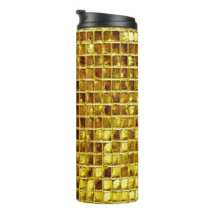 Gold Mosaic Tiles Elegant Modern Luxury Thermal Tumbler