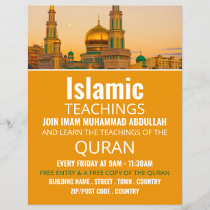Gold Mosque, Islamic Teaching Advertising Flyer
