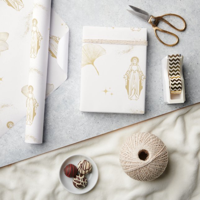 Gold Mother Mary Wrapping Paper (Crafts)