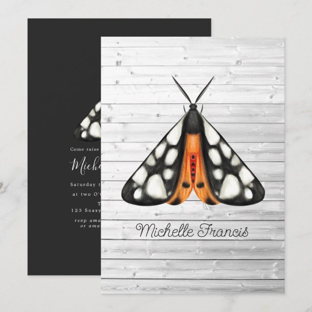 Gold Moths Invitation (Front/Back)
