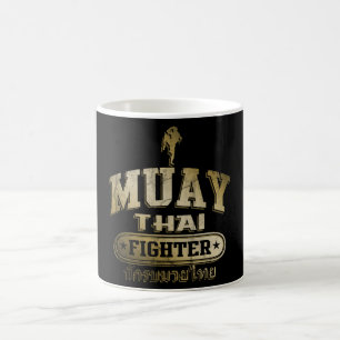Gold Muay Thai Fighter Coffee Mug