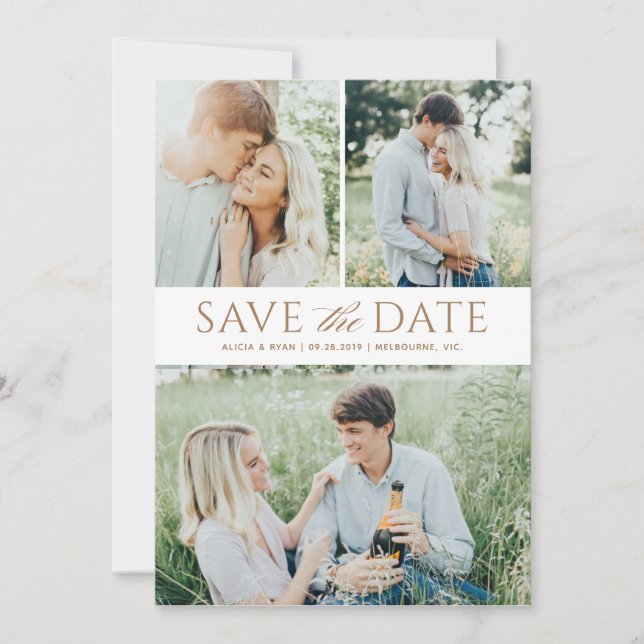 Gold multiple photos save the date (Front)