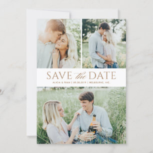 Gold multiple photos save the date